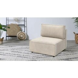 Canapé modulable Bobochic Chauffeuse 1 place pour canapé modulable nihad tissu velours côtelé Beige
