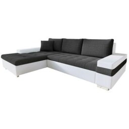 Canapé d'angle Miami 113, Faux cuir Soft 017 + Lux 06, Fonction de couchage, Boîte de literie,