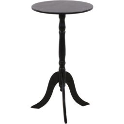 HW - Table d'appoint / table basse / guéridon / bout de canapé, H-53cm, bois, noir