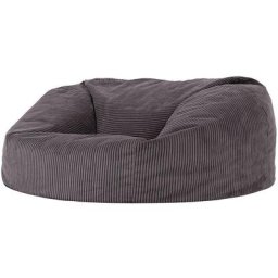 Pouf Canapé en Velours Côtelé Soul, xxl Pouf de Salon Deux Places Géant, 160cm x 140cm, Gris