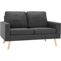 Canapé à 2 places Gris foncé Tissu Vidaxl Gris foncé