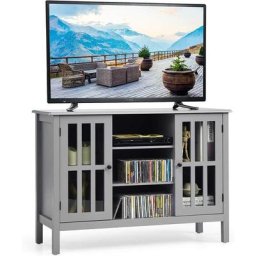 Meuble tv, Support tv Banc tv avec Rangement, 3 Etagères, pour tv Jusqu'à 127 cm, avec Espace de