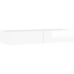 Meuble tv avec lumières led Blanc brillant 90x35x15,5 cm Vidaxl High gloss white