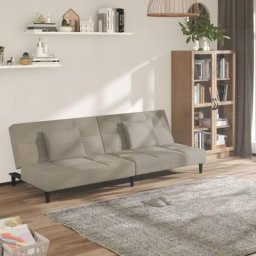 Kalisse - chic Canapé convertible - maison Canapé-lit à 2 places avec deux oreillers Gris clair