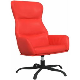Chaise de relaxation Rouge Similicuir Vidaxl Red