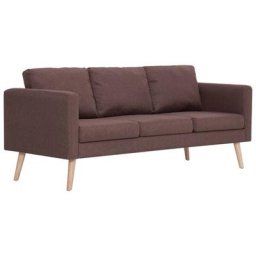Vidaxl - Canapé à 3 places Tissu Marron Brown