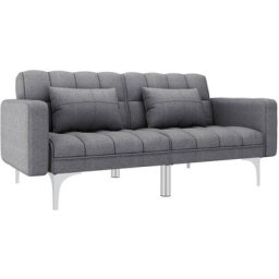 Vidaxl - Canapé-lit Gris clair Tissu Gris clair