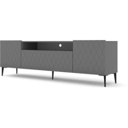 Meuble tv diuna 193 cm 2D1K sur pieds graphite mat
