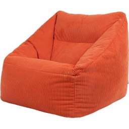 Pouf Fauteuil en Velours Côtelé Morgan, xxl Pouf Geant pour Salon, Pouf Poire Adultes, Orange