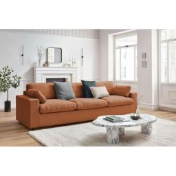 Canapé droit fixe Bobochic Canapé droit fixe 4 places belair Orange - Orange