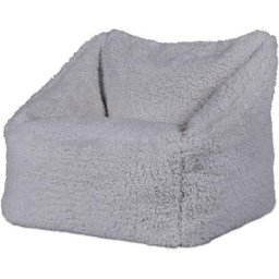 Pouf Fauteuil Enfant en Sherpa, Poufs de Chambre, Gris - Gris - Icon