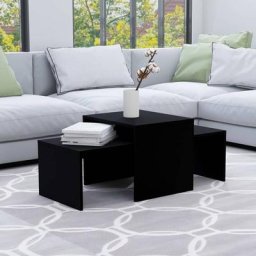 Table salon Moderne - Ensemble de tables basses Noir 100x48x40 cm Aggloméré FR24744