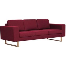 Vidaxl - Canapé à 3 places Tissu Rouge bordeaux Red
