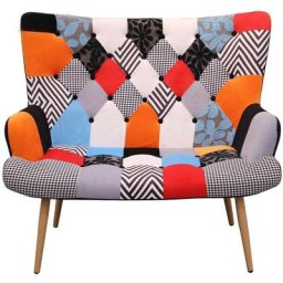 Ac-déco - Canapé Helsinki Patchwork - l 118 x l 72 x h 100 cm - Multicolore - Livraison gratuite