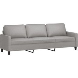 Vidaxl - Canapé à 3 places Gris clair 210 cm Tissu Gris clair