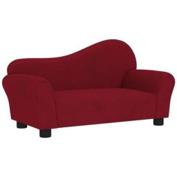 Canapé pour enfants Rouge bordeaux Velours Vidaxl Rouge bordeaux