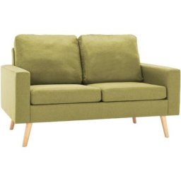 Canapé à 2 places Vert Tissu vidaXL - Green
