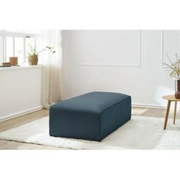 Pouf BOBOCHIC - Pouf pour canapé modulable MEGEVE tissu lisse Bleu foncé - Bleu foncé