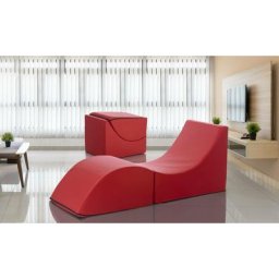 Talamo Italia Lit pliant Andreina, Pouf convertible en lit simple, 100% Made in Italy, Pouf