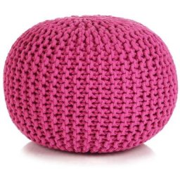 Pouf tricoté à la main Coton 50 x 35 cm Rose Vidaxl Pink