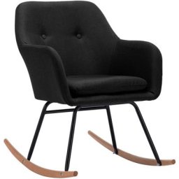 Chaise à bascule Noir Tissu Vidaxl Black