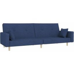 Vidaxl - Canapé-lit à 2 places avec deux oreillers Bleu Tissu Bleu