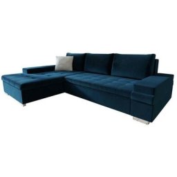 Canapé d'angle Miami 113, Kronos 09 + Paros 5, Fonction de couchage, Boîte de literie, 274x182x83cm