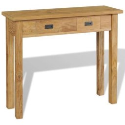 Table console Teck massif 90 x 30 x 80 cm Vidaxl Brun