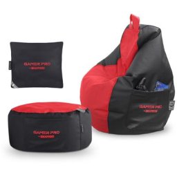 Happers - Pack Gamer Rouge : Pouf Gamer pro + Repose-pieds + Coussin Unique rouge - rouge