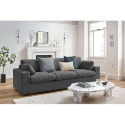 Canapé droit fixe Bobochic Canapé droit fixe 3 places belair Gris foncé - Gris foncé