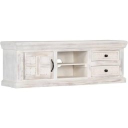 Meuble tv Blanc 120x30x40 cm Bois massif de manguier Vidaxl n/a