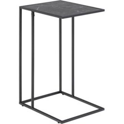 Infinity Table d'angle, finition marbre noir. - Noir