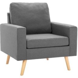 Fauteuil Gris clair Tissu Vidaxl Gris clair