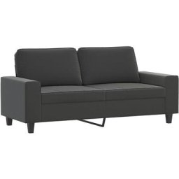 Vidaxl - Canapé à 2 places Gris foncé 140 cm Tissu microfibre Gris foncé