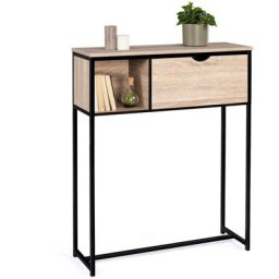 Idmarket - Console avec rangements detroit design industriel - Multicolore