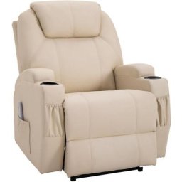 Fauteuil luxe de relaxation et massage inclinaison dossier repose-pied électrique revêtement