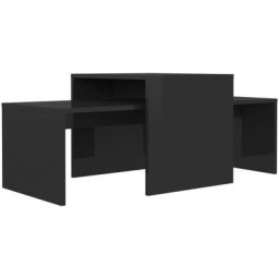 Ensemble de tables basses Noir brillant 100x48x40 cm Aggloméré Vidaxl High gloss black