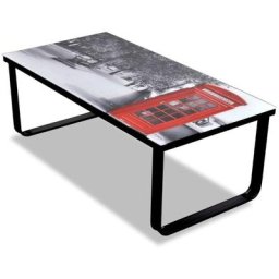 Table basse avec impression de cabine téléphonique Dessus verre Vidaxl n/a