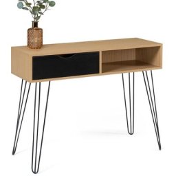 Idmarket - Console vintage noemi 1 tiroir latéral bois pied épingle