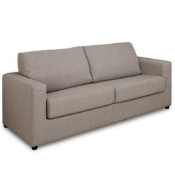 Canapé convertible primo ouverture express 140cm dossier moelleux matelas 14cm tweed beige - beige
