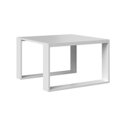 Alada - Table basse carrée style industriel - 67x67x40 cm - Table à café Blanc mat - Blanc mat
