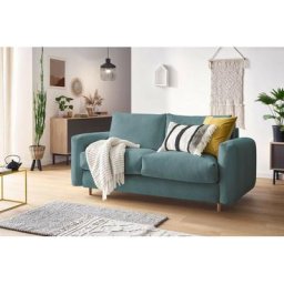Canapé droit convertible Bobochic Canapé droit convertible cocoone ouverture express 160x200 Bleu