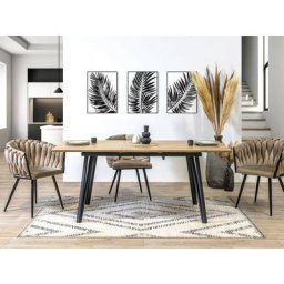 Table à manger Bobochic xs - Table à manger extensible 140 à 180 cm bogota chêne et noir - Marron