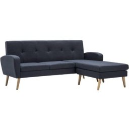 Canapé d'angle Revêtement en tissu 186x136x79 cm Gris foncé Vidaxl Dark grey