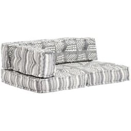 Vidaxl - Pouf Gris rayé Tissu Gris
