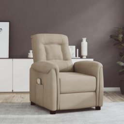Fauteuil Relax électrique - Moderne - Moderne Fauteuil inclinable de massage Gris clair Tissu