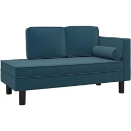 Vidaxl - Chaise longue avec coussins et traversin bleu velours Bleu
