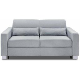 Canapé 3 places domus V2 convertible express sommier lattes 140cm matelas 17 cm tweed gris clair