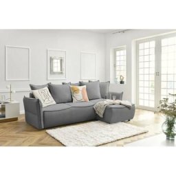 Canapé d'angle convertible Bobochic xs - Canapé d'angle convertible coffre leon Angle droit Gris