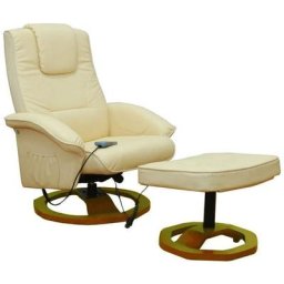 Fauteuil Relax électrique - Moderne - Moderne Fauteuil de massage avec repose-pied Crème